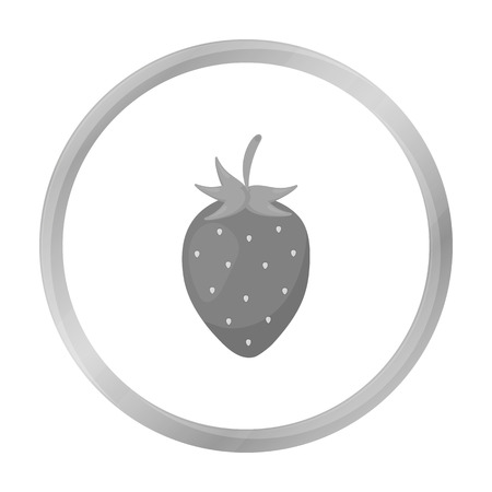 Strawberry icon monochrome. Singe fruit icon.のイラスト素材