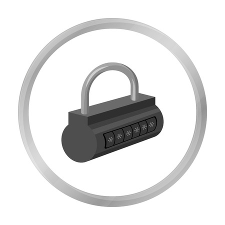 Computer password icon in outline style isolated on white background. Hackers and hacking symbol stock vector illustration.のイラスト素材