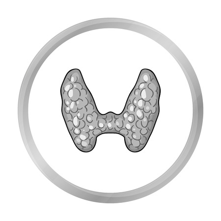 Human thyroid icon in monochrome style isolated on white background. Human organs symbol stock vector illustration.のイラスト素材