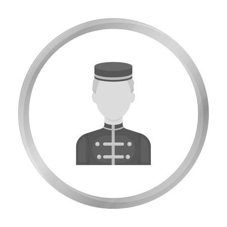 Bellboy icon in monochrome style isolated on white background. Hotel symbol stock vector illustration.のイラスト素材