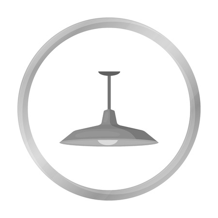 Pendant light icon in monochrome style isolated on white background. Office furniture and interior symbol stock vector illustration.のイラスト素材