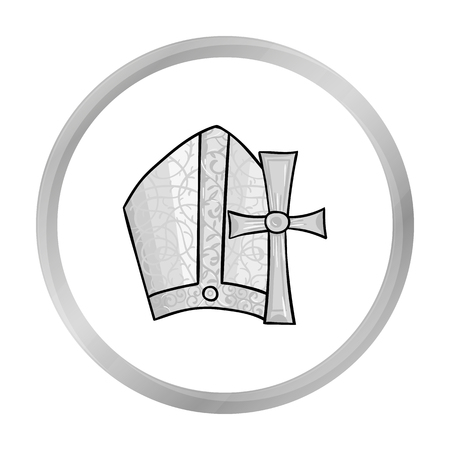 Vatican symbols icon in monochrome style isolated on white background. Italy country symbol stock vector illustration.のイラスト素材