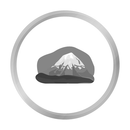 Popocatepetl icon in monochrome style isolated on white background. Mexico country symbol stock vector illustration.のイラスト素材