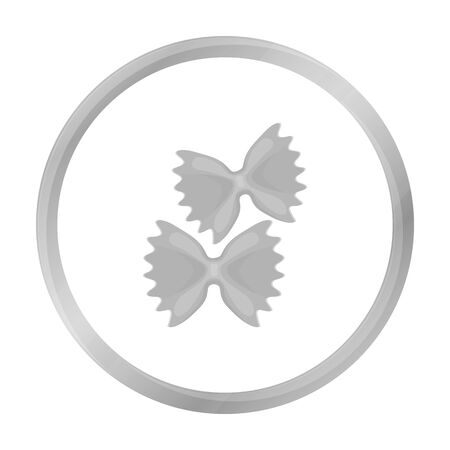 Farfalle icon pasta in monochrome style isolated on white background. Types of pasta symbol stock vector illustration.のイラスト素材