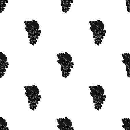 Bunch of grapes icon in black style isolated on white background. Greece pattern vector illustration.のイラスト素材