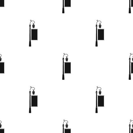 City light billboard icon in black style isolated on white background. Advertising pattern vector illustration.のイラスト素材