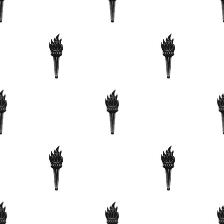 torch icon in black style isolated on white background. Greece pattern stock vector illustration.のイラスト素材