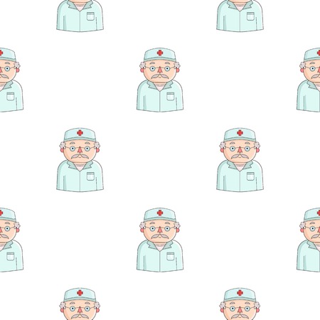 Doctor icon in cartoon style isolated on white background. People of different profession pattern vector illustration.のイラスト素材