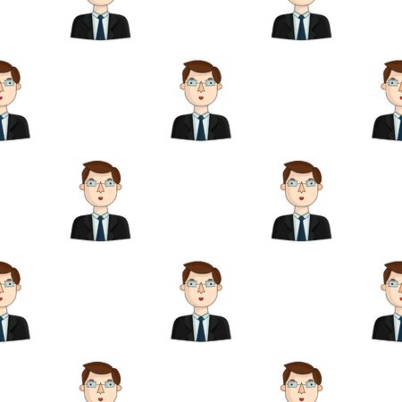 Businessman icon in cartoon style isolated on white background. People of different profession pattern stock vector illustration.のイラスト素材