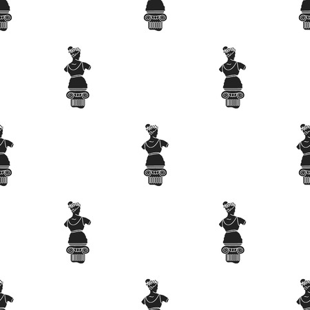 Statue icon in black style isolated on white background. Museum pattern stock vector illustration.のイラスト素材