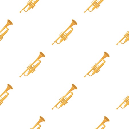 Trumpet icon in cartoon style isolated on white background. Musical instruments pattern stock vector illustrationのイラスト素材