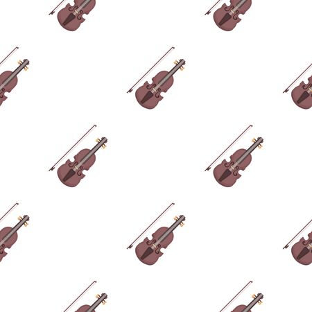 Violin icon in cartoon style isolated on white background. Musical instruments pattern stock vector illustrationのイラスト素材