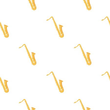Saxophone icon in cartoon style isolated on white background. Musical instruments pattern stock vector illustrationのイラスト素材