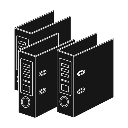 Ring binders icon in black style isolated on white background. Library and bookstore symbol stock vector illustration.のイラスト素材