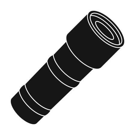 Flashlight icon in black style isolated on white background. Police symbol stock vector illustration.のイラスト素材