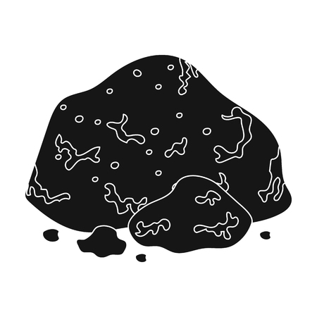 Golden ore icon in black style isolated on white background. Precious minerals and jeweler symbol stock vector illustration.のイラスト素材