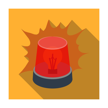 Emergency rotating beacon light icon in flat style isolated on white background. Police symbol stock vector illustration.のイラスト素材