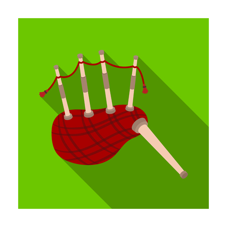 Scottish bagpipes icon in flat style isolated on white background. Scotland country symbol stock vector illustration.のイラスト素材