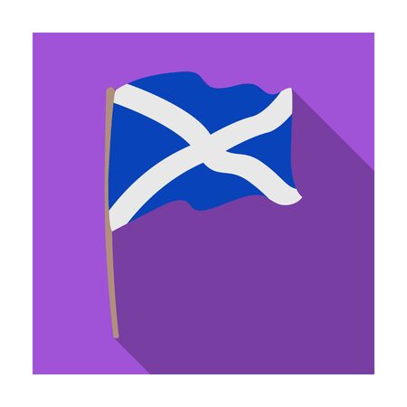 Flag of Scotland icon in flat style isolated on white background. Scotland country symbol stock vector illustration.のイラスト素材