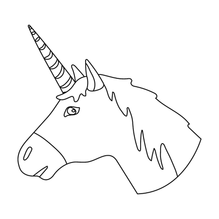 Unicorn icon in outline style isolated on white background. Scotland country symbol stock vector illustration.のイラスト素材