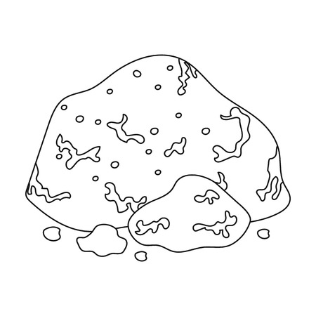 Golden ore icon in outline style isolated on white background. Precious minerals and jeweler symbol stock vector illustration.のイラスト素材