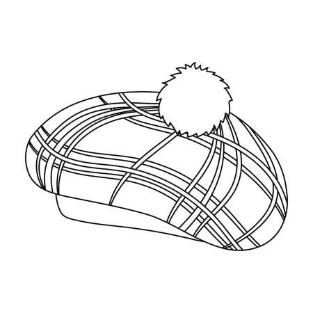Scottish traditional cap icon in outline style isolated on white background. Scotland country symbol stock vector illustration.のイラスト素材