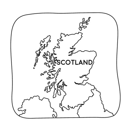Territory of Scotland icon in outline style isolated on white background. Scotland country symbol stock vector illustration.のイラスト素材