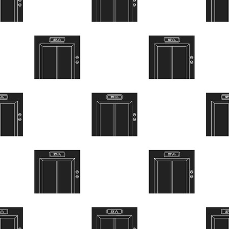 Elevator icon in black style isolated on white background. Hotel pattern stock vector illustration.のイラスト素材