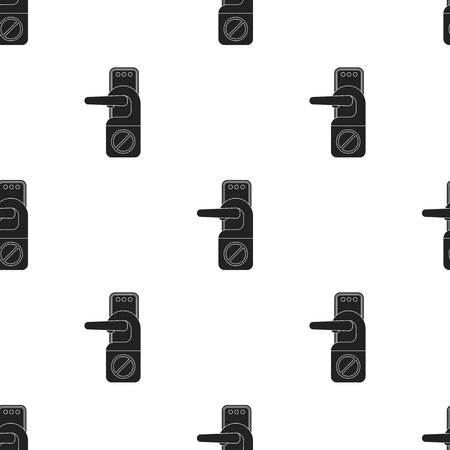 Do not disturb sign icon in black style isolated on white background. Hotel pattern illustration.のイラスト素材