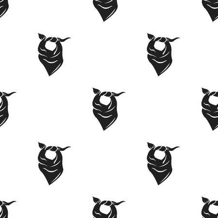 Cowboy scarf icon in black style isolated on white background. Wlid west pattern stock vector illustration.のイラスト素材