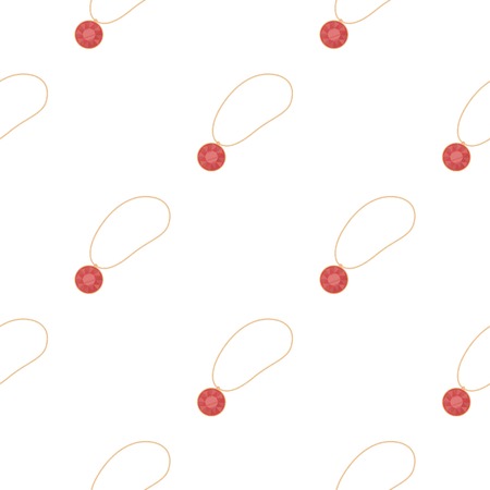 Necklace with gem icon in cartoon style isolated on white background. Jewelry and accessories pattern illustration.のイラスト素材