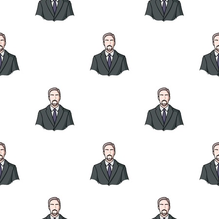 Businessman icon in cartoon style isolated on white background. Money and finance pattern illustration.のイラスト素材