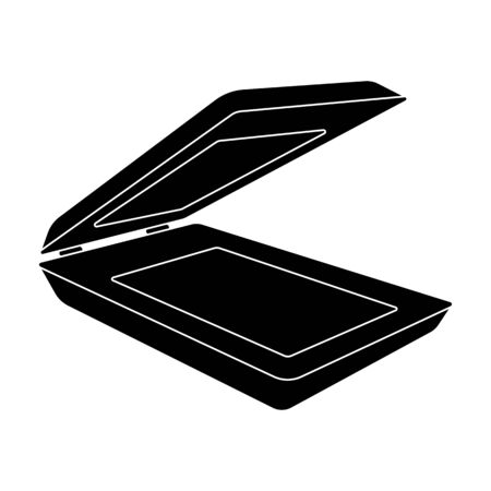 Scanner icon in black style isolated on white background.のイラスト素材
