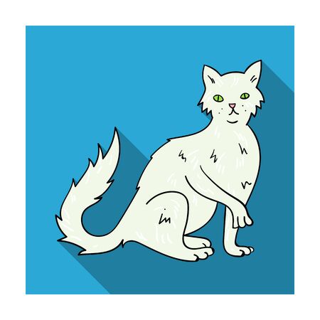 British Semi-longhair icon in flat style isolated on white background. Cat breeds symbol stock vector illustration.のイラスト素材