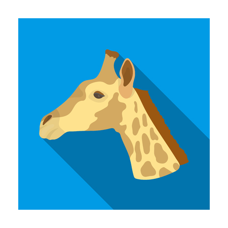 Giraffe icon in flat design isolated on white background. Realistic animals symbol stock illustration.のイラスト素材