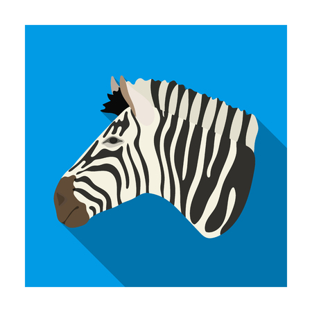 Zebra icon in flat design isolated on white background. Realistic animals symbol stock illustration.のイラスト素材
