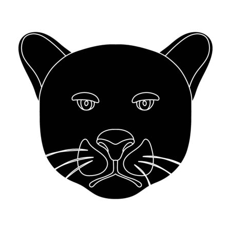 Black panther icon in black style isolated on white background.のイラスト素材
