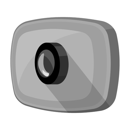 Webcam icon in monochrome design isolated on white background. Personal computer accessories symbol stock illustration.のイラスト素材