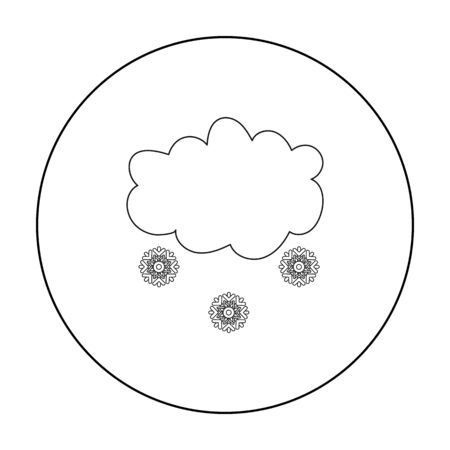Snowfall icon in outline style isolated on white background. Weather symbol stock vector illustration.のイラスト素材
