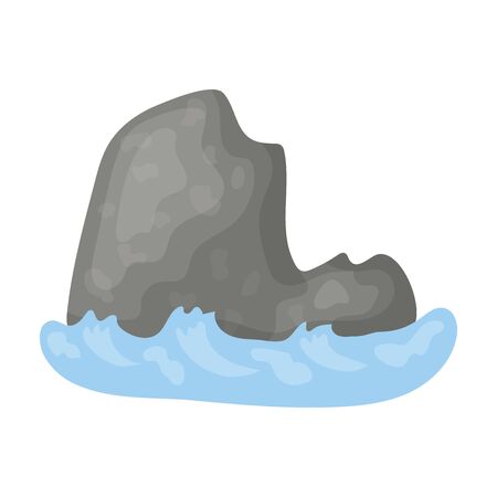 The mountain, which stands at userage sea.mountain which is washed by the ocean.Different mountains single icon in cartoon style vector symbol stock illustration.のイラスト素材