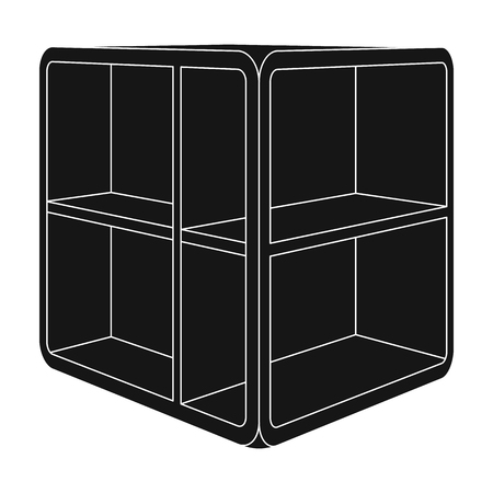 Small room coffee table.White table with cells.Bedroom furniture single icon in black style vector symbol stock illustration.のイラスト素材