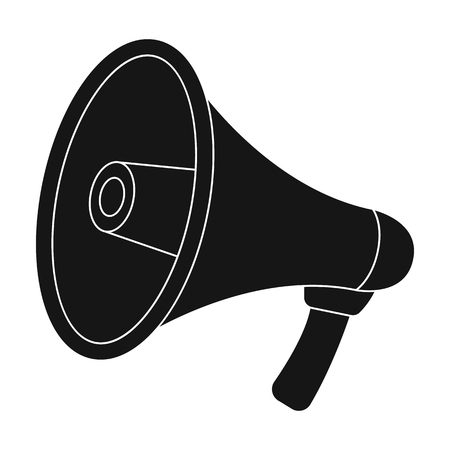 Megaphone icon in black style isolated on white background. Police symbol stock vector illustration.のイラスト素材