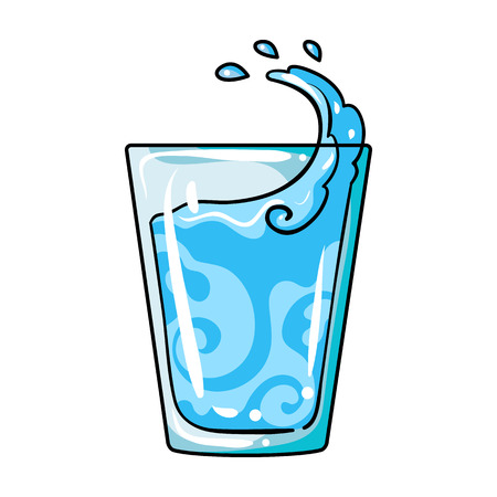Transparent glass with water. Water to take my pills insulin for diabetics.Diabetes single icon in cartoon style vector symbol stock illustration.のイラスト素材
