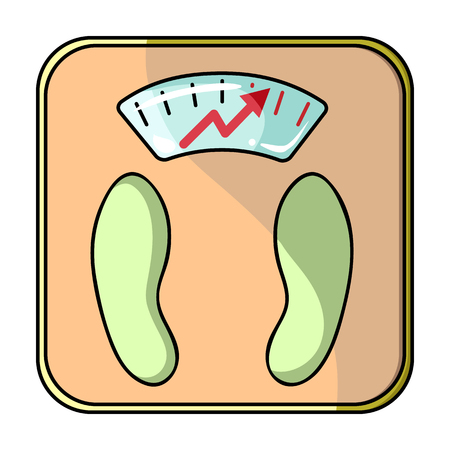Scales show weight.scales for diabetics.Diabetes single icon in cartoon style vector symbol stock illustration.のイラスト素材
