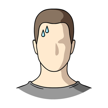 A sweaty man.The man is sweating from diabetes.Diabetes single icon in cartoon style vector symbol stock illustration.のイラスト素材