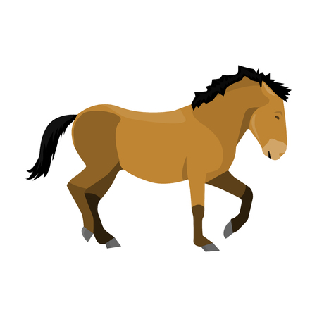 Mongolian horse. Vehicle ancient mongolov in the war.Mongolia single icon in cartoon style vector symbol stock illustration.のイラスト素材