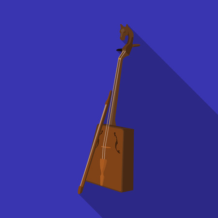 Wooden musical instruments of Mongol .National music of the Mongolian.Mongolia single icon in flat style vector symbol stock illustration.のイラスト素材