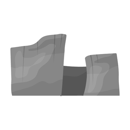 Rectangular high mountains of Sandstone.Desert mountains.Different mountains single icon in monochrome style vector symbol stock illustration.のイラスト素材