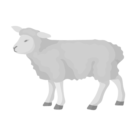 Sheep icon in monochrome style isolated on white background. Scotland country symbol stock vector illustration.のイラスト素材