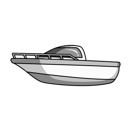 Blue metal boat.Police boat.A means of transportation on water.Ship and water transport single icon in monochrome style vector symbol stock illustration.のイラスト素材